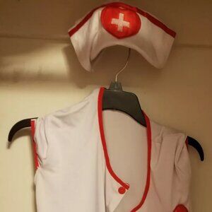 USA XS Women Nurse Cosplay Costume Dress Sleepwear Set